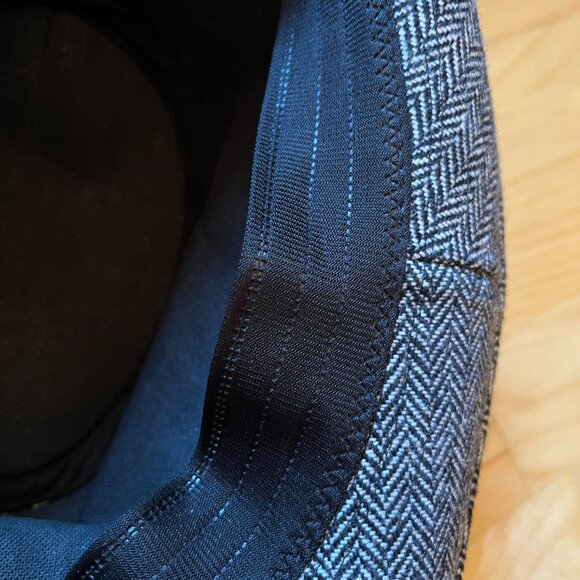 Black & White Herringbone Tweed Fedora Adult Small - Picture 9 of 10